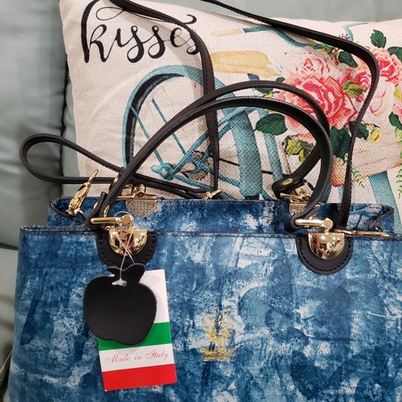 NEW MADE IN ITALY BORSE IN PELLE LEATHER SATCHEL - Picture 14 of 16